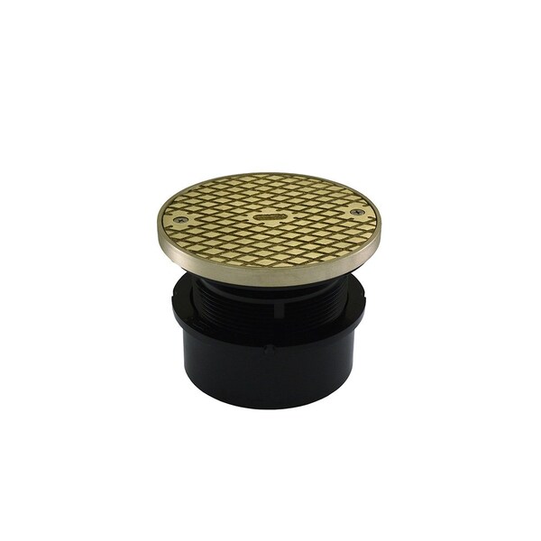 Jones Stephens 4in. ABS Hub Fit Base Cleanout with 3-1/2in. Plastic Spud and 5in. Nickel Bronze Cover with Ring C59207 - main